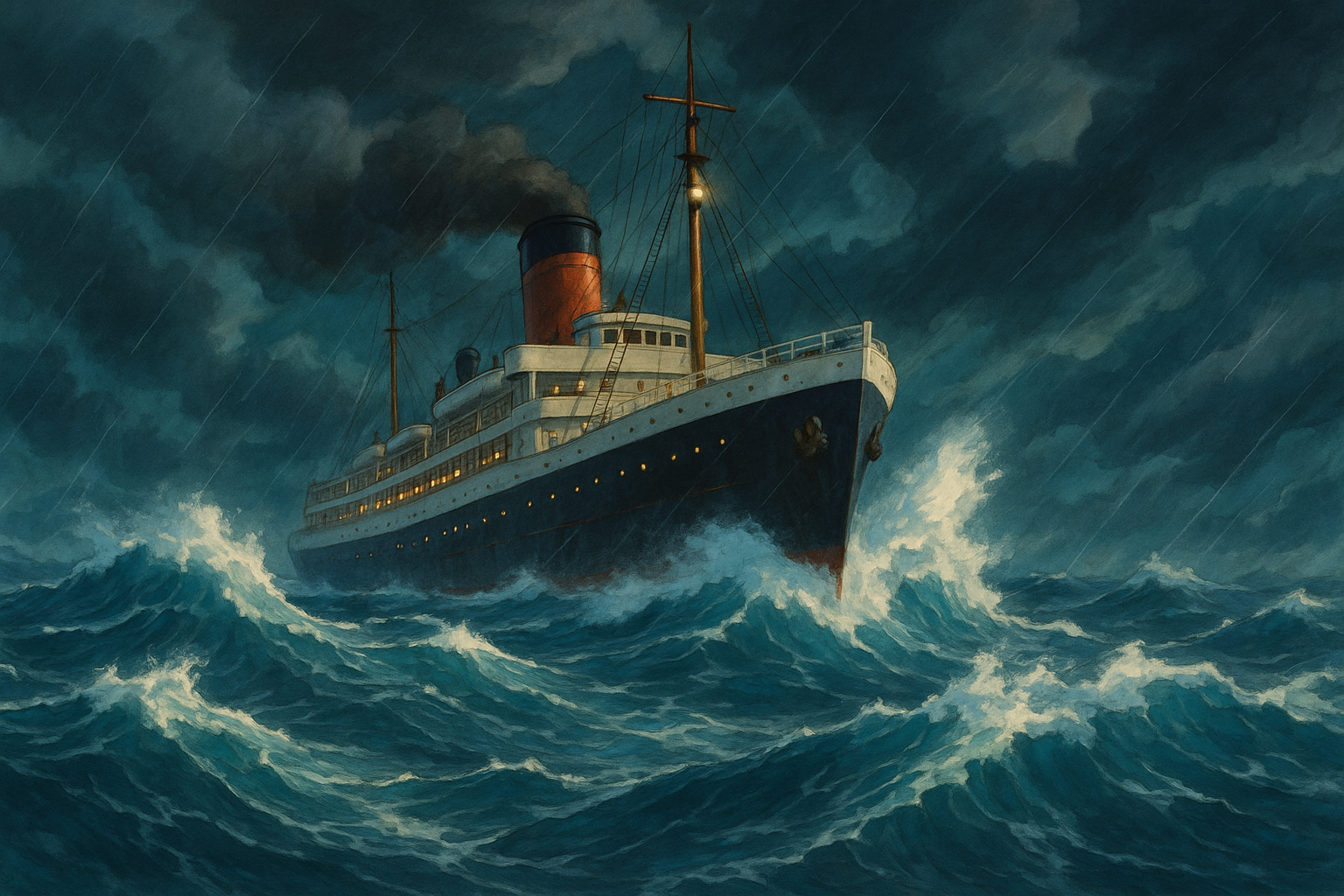 Passenger Ship in a Storm